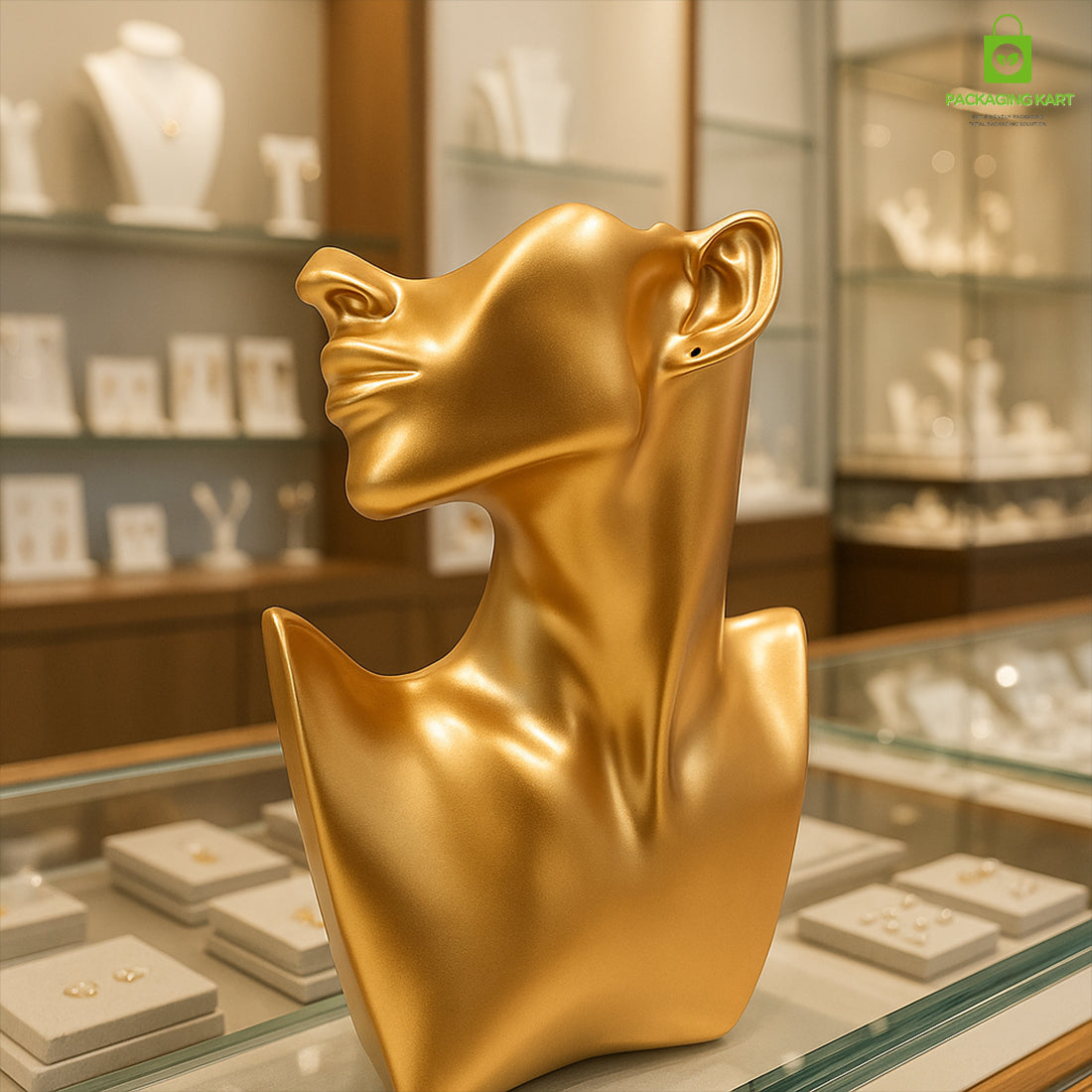 Premium Golden Mannequin Statue for Jewellery Shops & Exhibitions