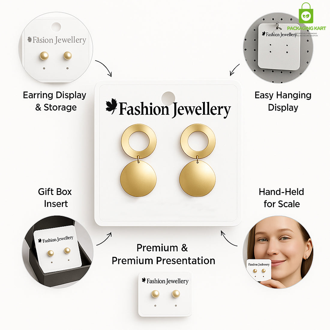 Hanging Earrings Display Cards for Studs – Display Rack Ready