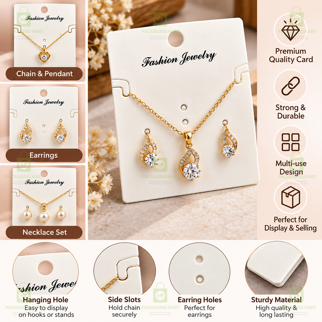 Jewellery Presentation Cards for Chains Pendants and Mangalsutras