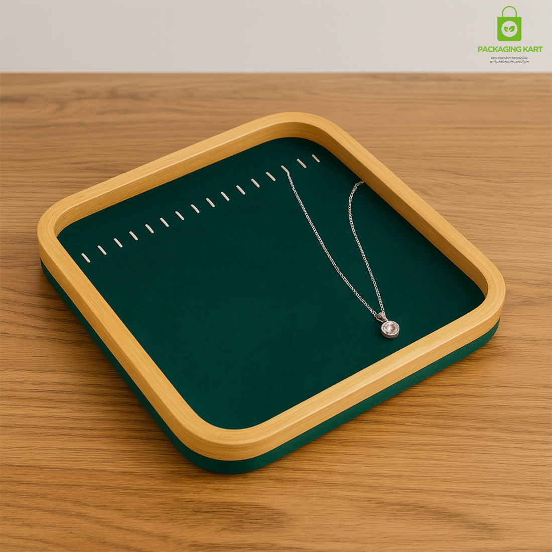 Luxury Green Necklace Display Tray for Jewellery Counters