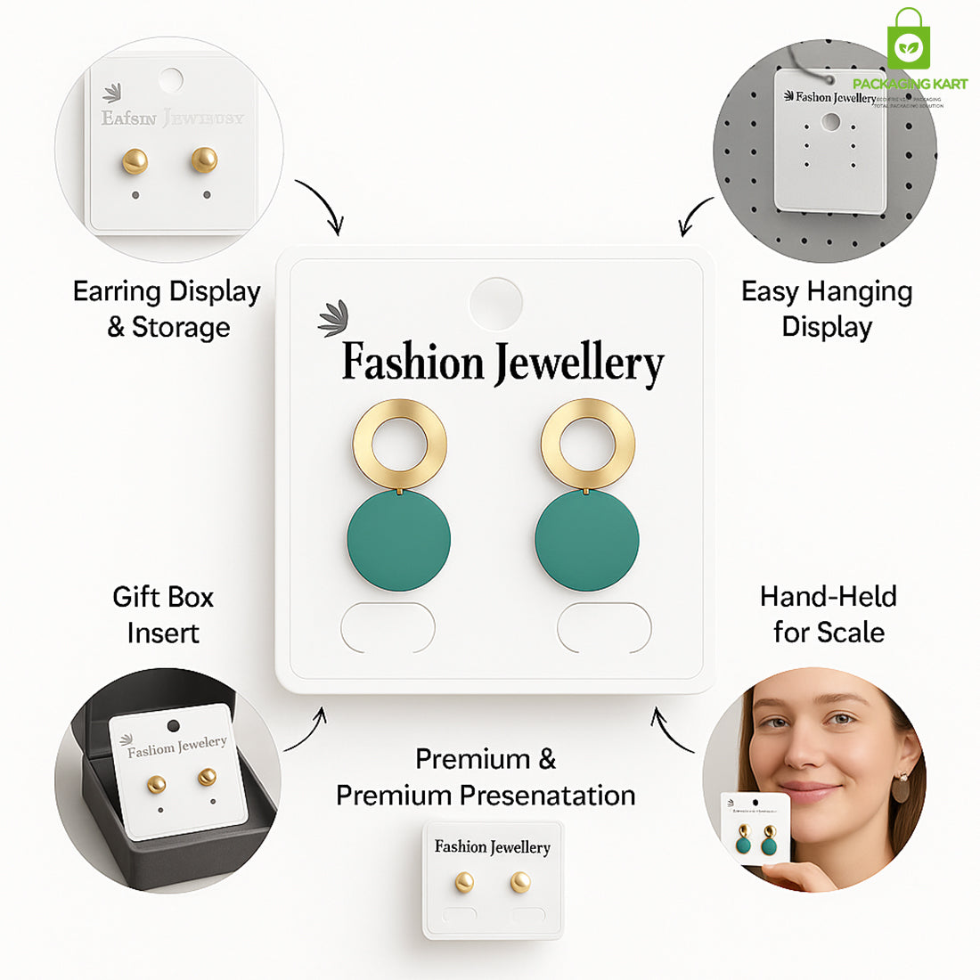 Premium Earring Jewellery Cards – Sturdy & Stylish Display