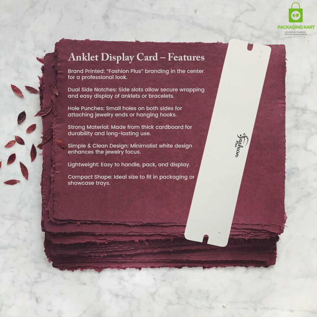 Black Display Card for Anklets & Bracelets Presentation