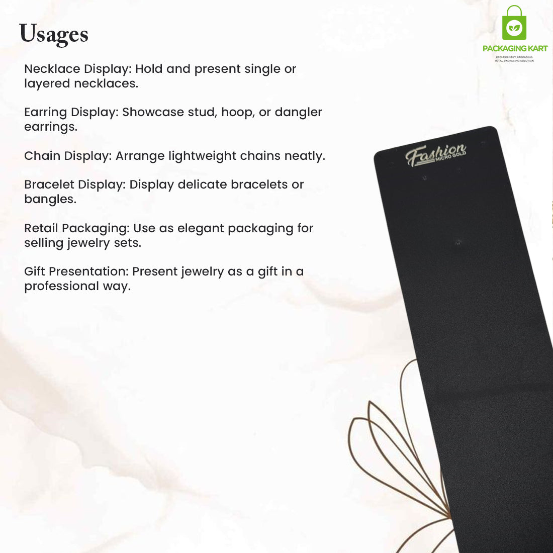 Premium Black Set Card for Fashion Jewellery Presentation