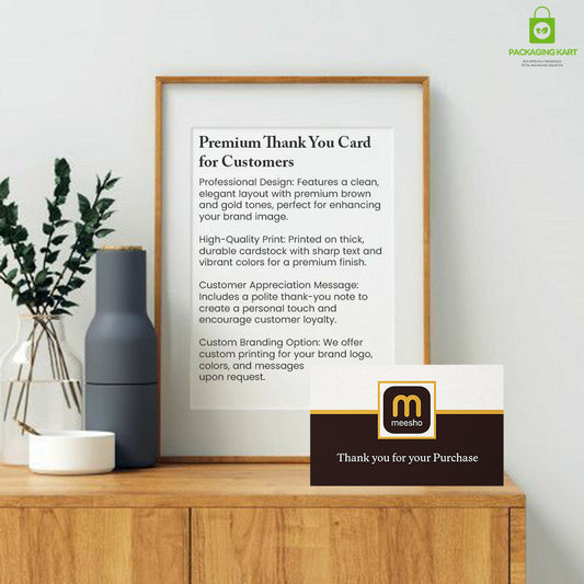 Thank You Card with 5 Star Rating Message for Meesho