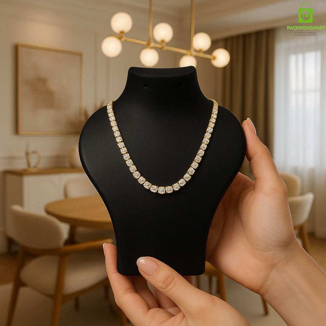 Black Plastic Fibre Jewellery Display Statue – Elegant Neck Stand