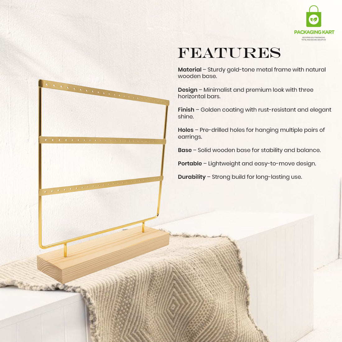Yellow Earrings Tray Holder – Fancy & Durable Jewelry Organizer