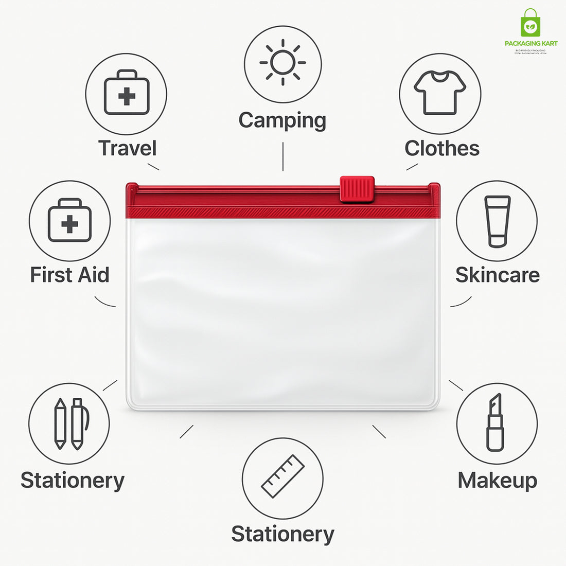 Red Clear Jewelry Pouch – Transparent Zip Bag for Earrings, Rings & Gifts