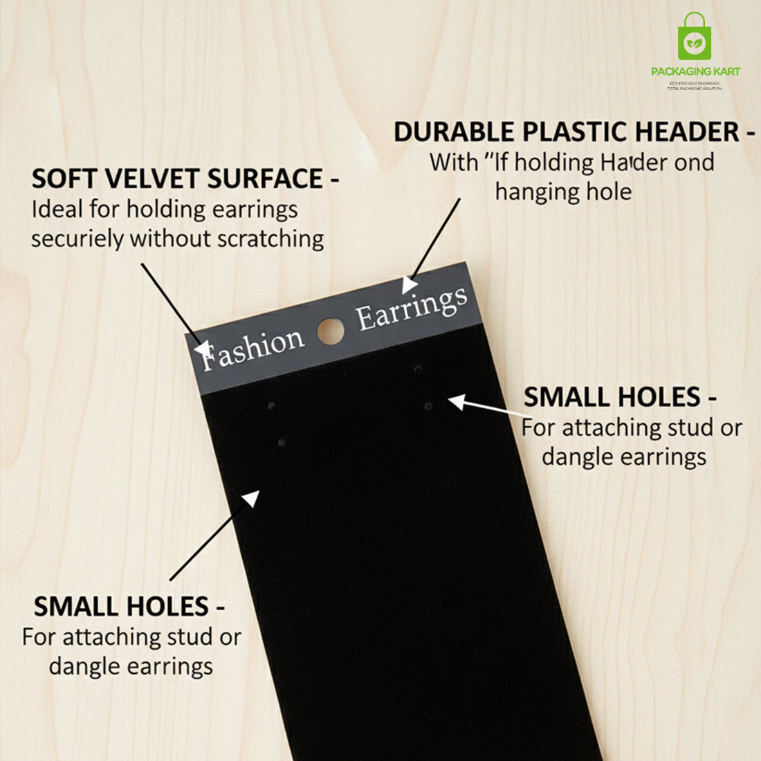 Luxury Black Velvet Display Card | Jewellery Packaging Board