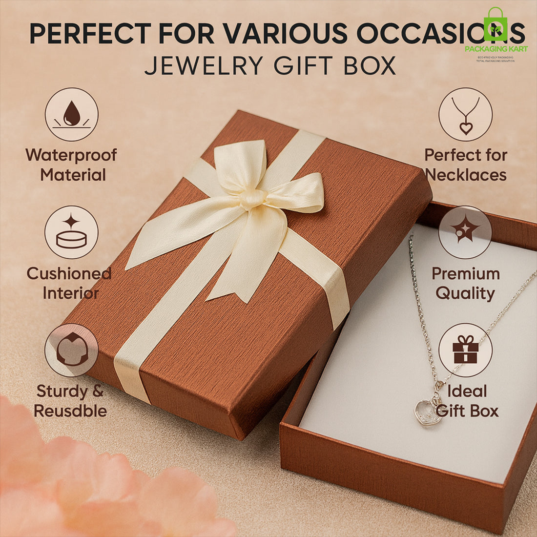 Stylish Dark Red Jewellery Box – Perfect for Rings, Bracelets & Necklaces