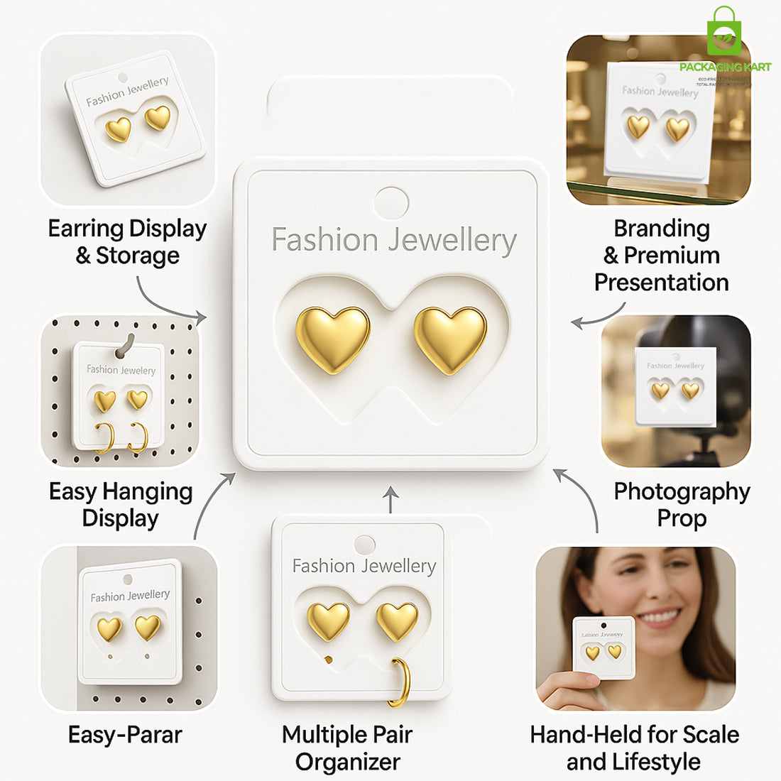 Elegant Earring Jewellery Holder Cards – Perfect for Display & Gifting