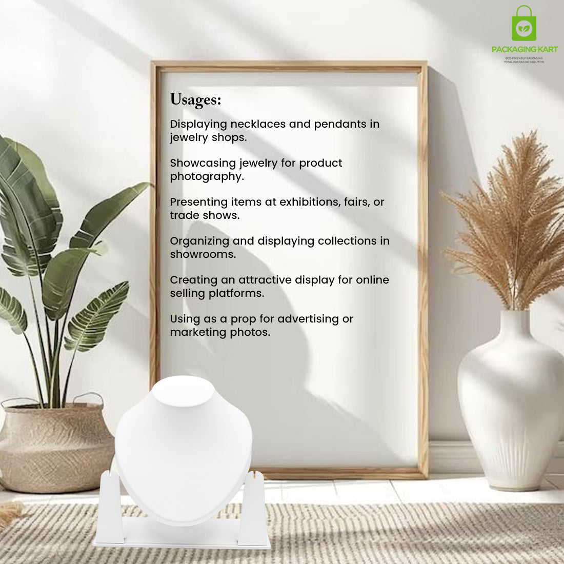 White Plastic Jewellery Display Statue – Elegant Stand for Necklaces