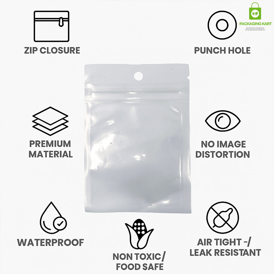 Premium White Zipper Bags for Kitchen Food Storage