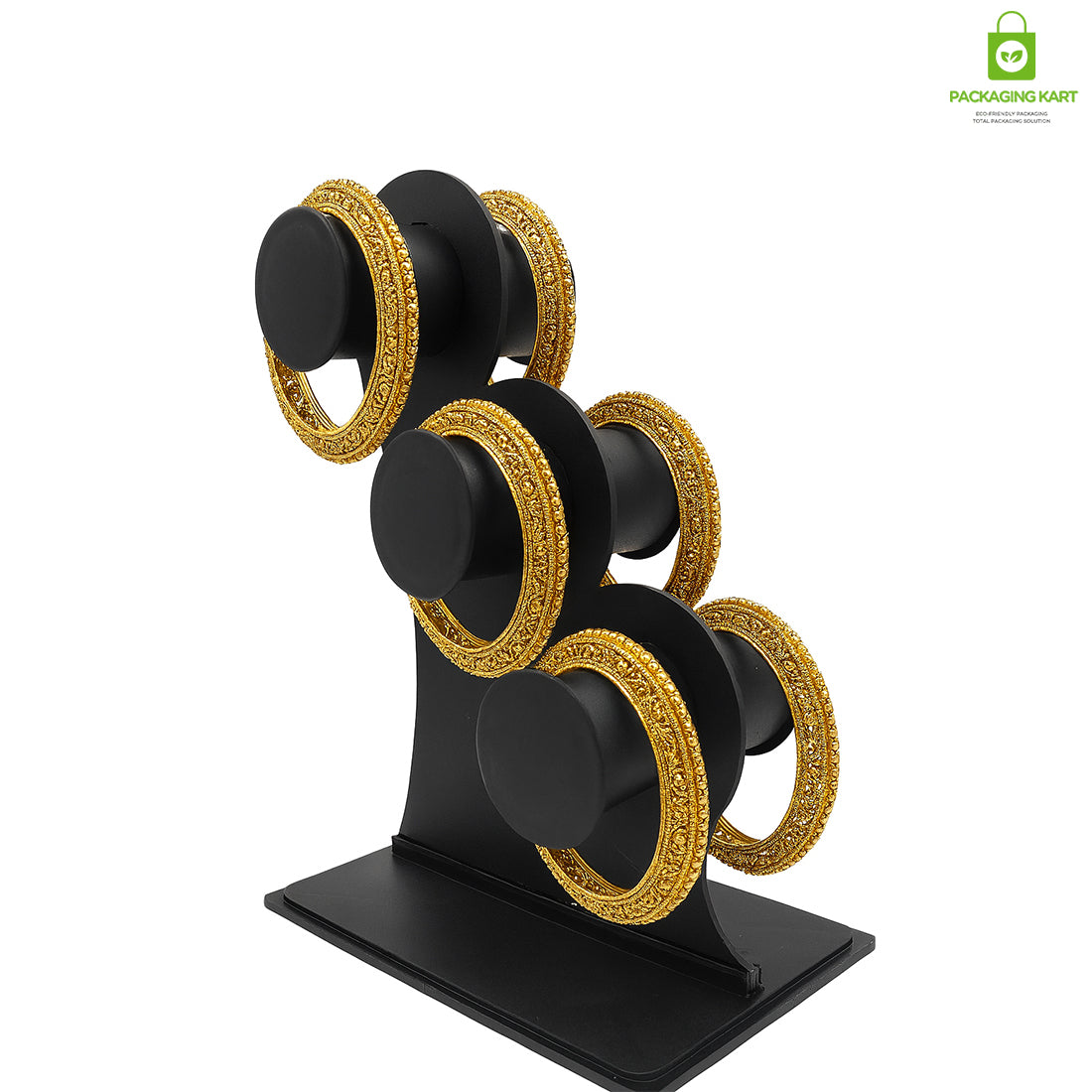Black Plastic 3 Roll Jewelry Bangle Display Stand Holder For Jewelry Storage And Jewelry Shop