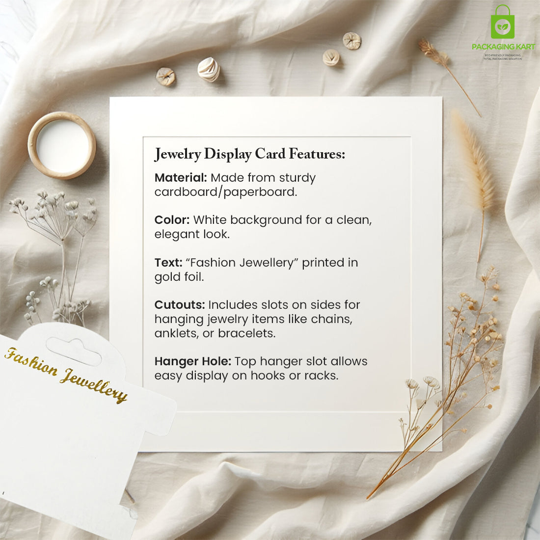 Multi-Use Display Card for Anklet & Bracelet Jewellery