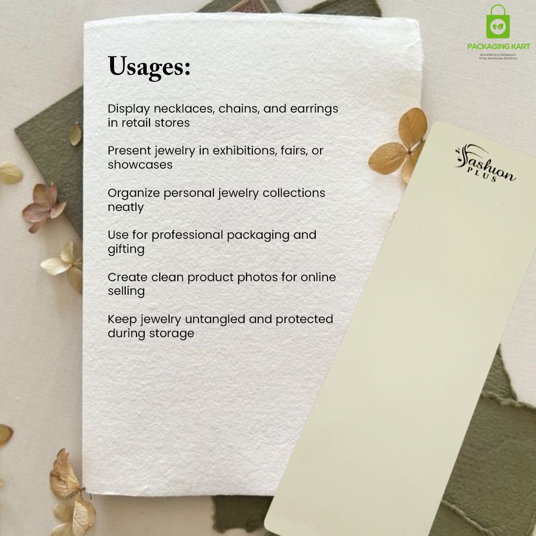 Elegant Necklace & Jewellery Display Cards for Packaging