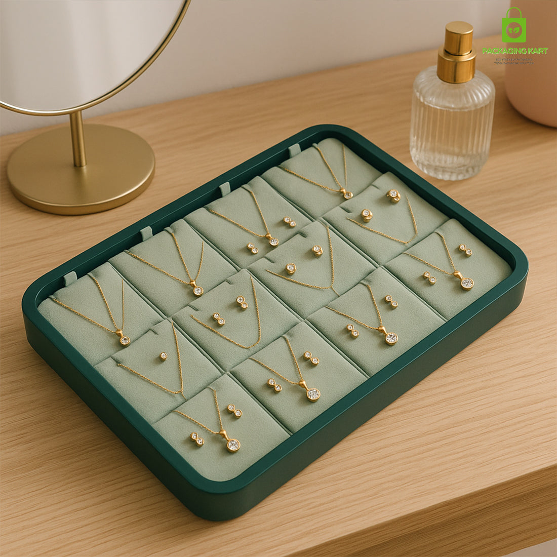Premium Green Pendant Chain for Jewellery Tray & Necklace Storage