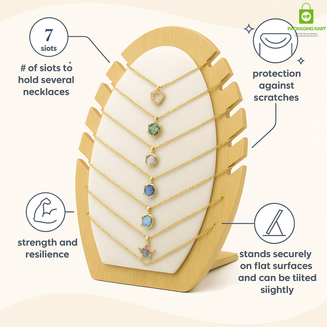Cream Jewellery Fancy Stand for Chain Pendant – Shop & Home Display Organizer