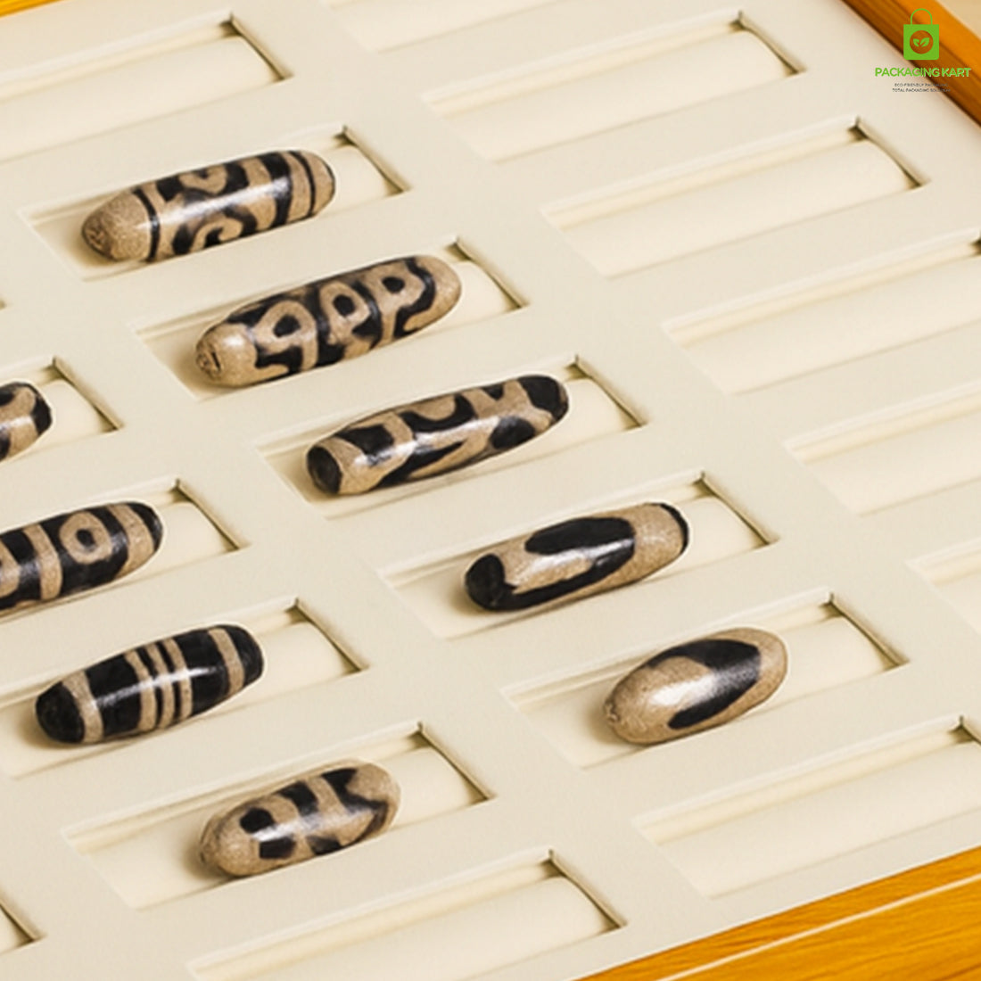 Elegant Wooden Kada Velvet Jewellery Tray – Perfect for Display