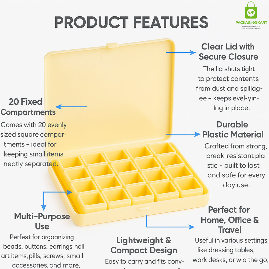 Premium Ivory Jewellery Plastic Box Set – 20 Pcs Organizer Pack