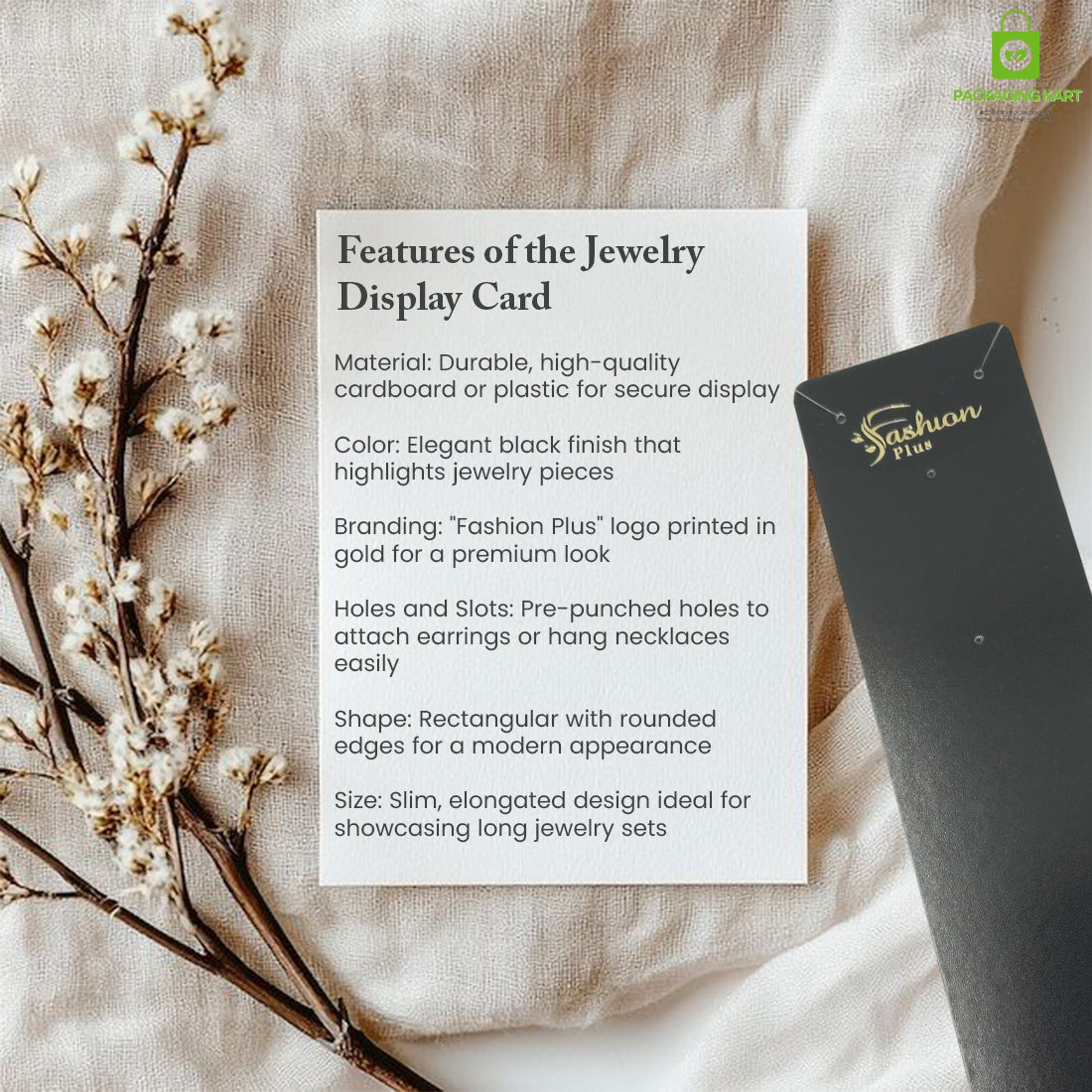 Premium Black Set Card for Fashion Jewellery Presentation