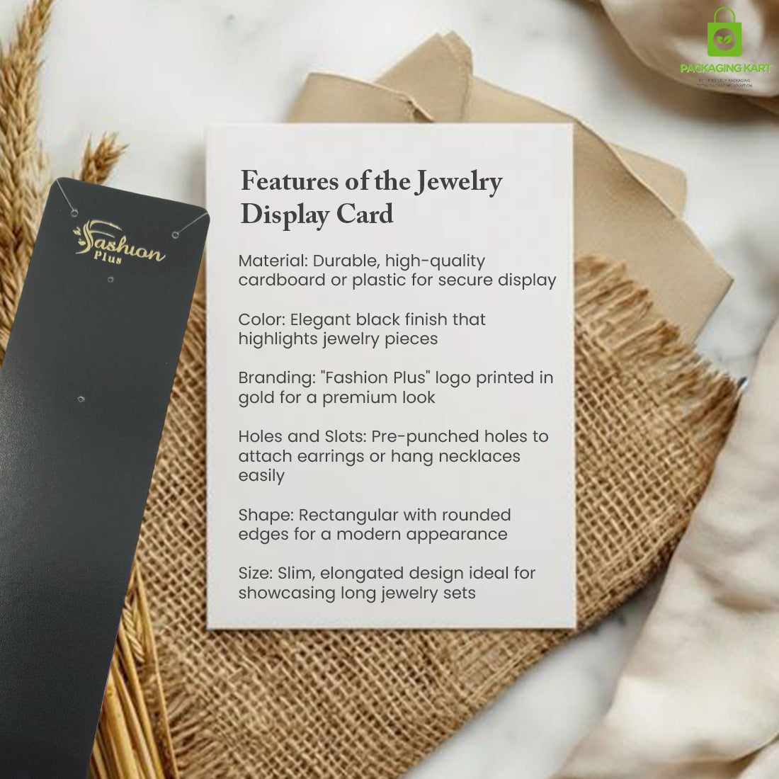 Premium Black Set Card for Fashion Jewellery Presentation