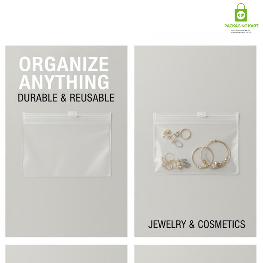 Matte Finish Jewellery Zip Pouch for Rings, Earings, Necklace, Transparent