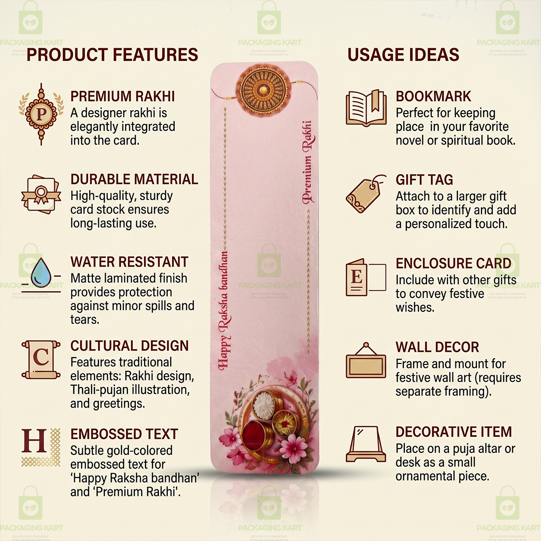 Premium Designer Rakhi Card for Brother – Elegant Raksha Bandhan Greeting Card