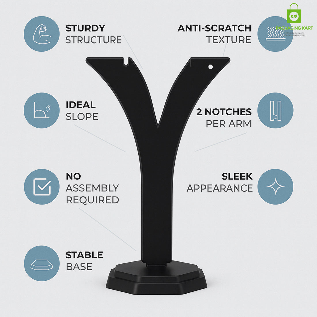 Minimalist Black Earring Holder – Y Shape Jewelry Organizer
