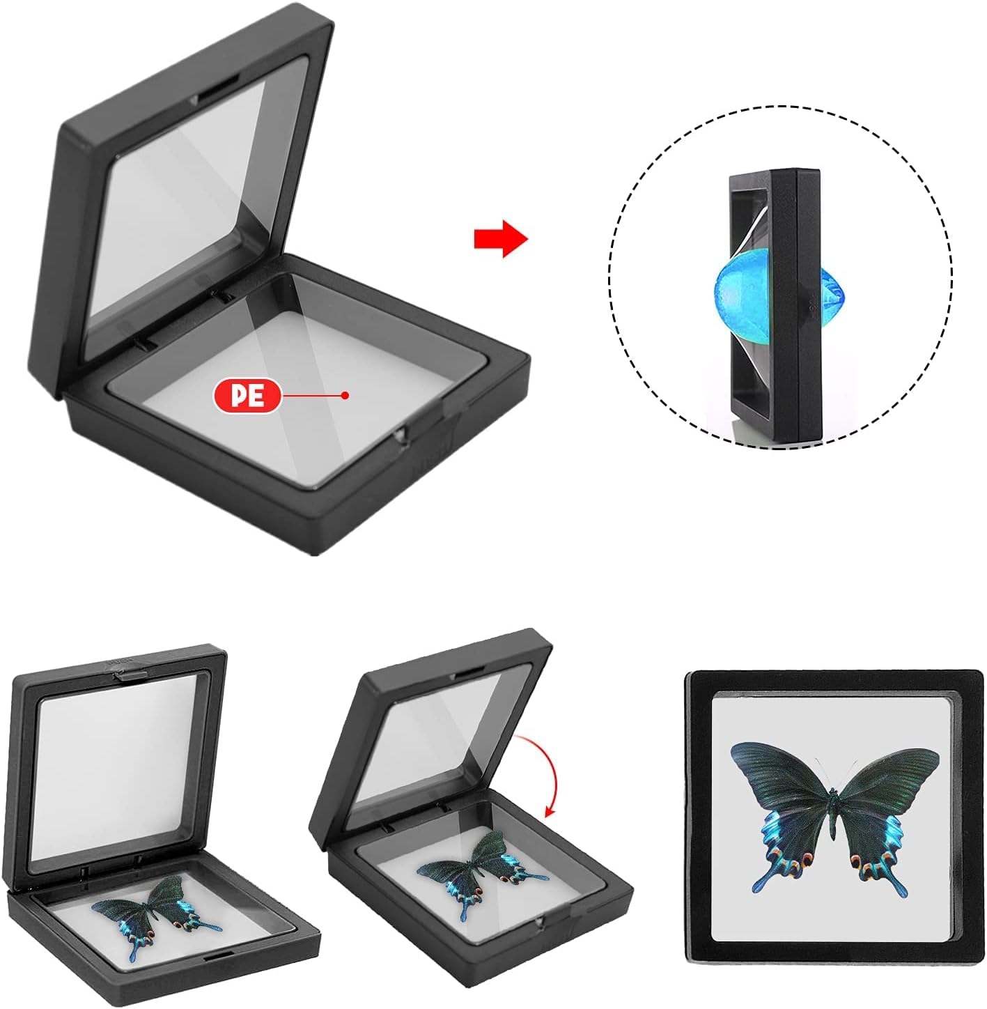 5X5 Jewellery Floating Frame Display Box – 3D Effect for Rings & Pendants