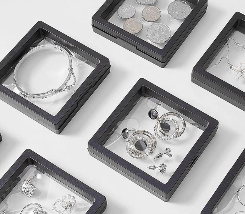 5X5 Jewellery Floating Frame Display Box – 3D Effect for Rings & Pendants