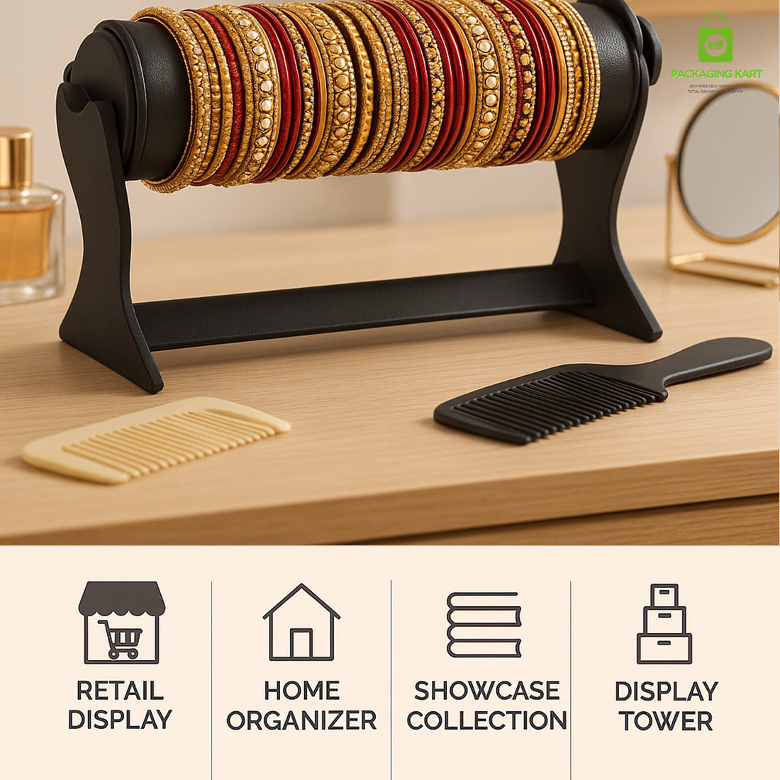 1 Roll Black Bangle Display Stand for Shop & Home – Jewelry Organizer Holder