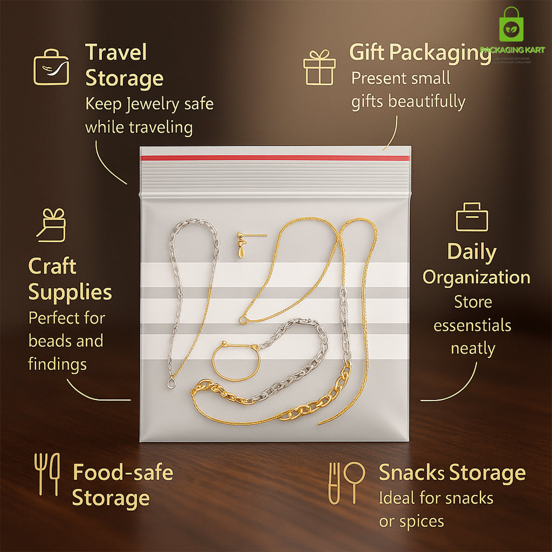 Food Storage Ziplock Bags – 350 Gauge with Label Panel