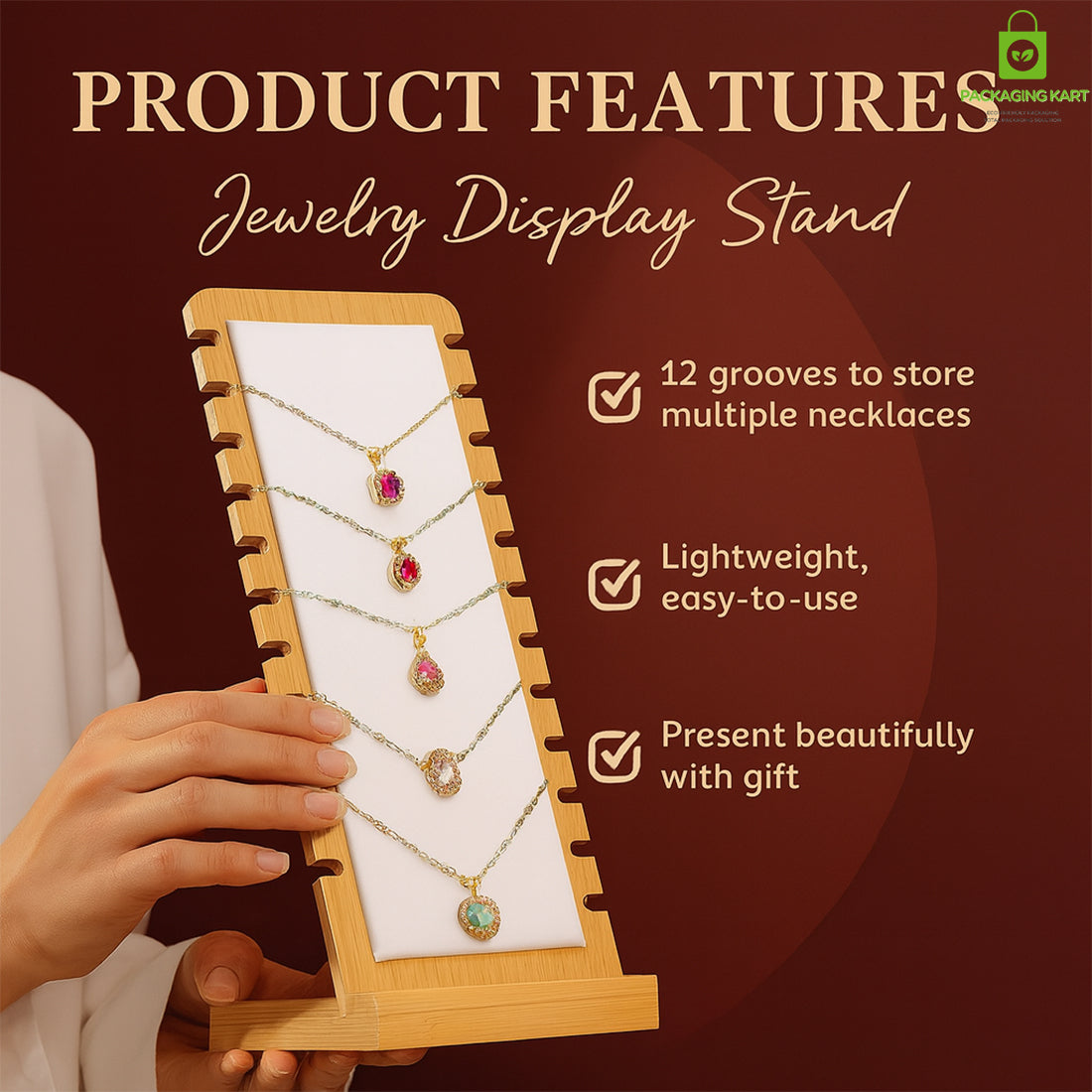 Cream Colour Fancy Chain Pendant Jewellery Stand – Elegant Display Organizer