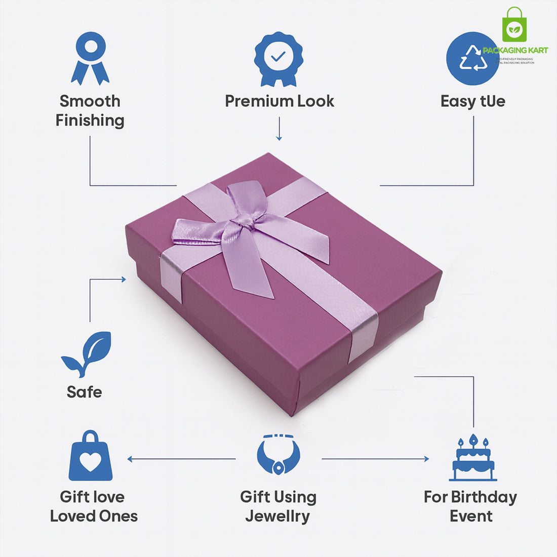 Stylish Purple Jewellery Box – Perfect for Rings, Bracelets & Necklaces