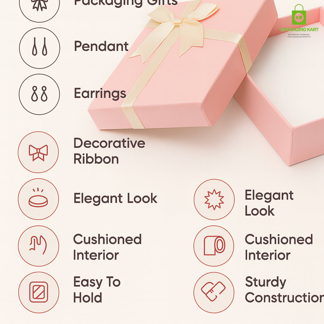 Luxury Light Pink Jewellery Case – Keep Your Rings, Earrings & Necklaces Organized