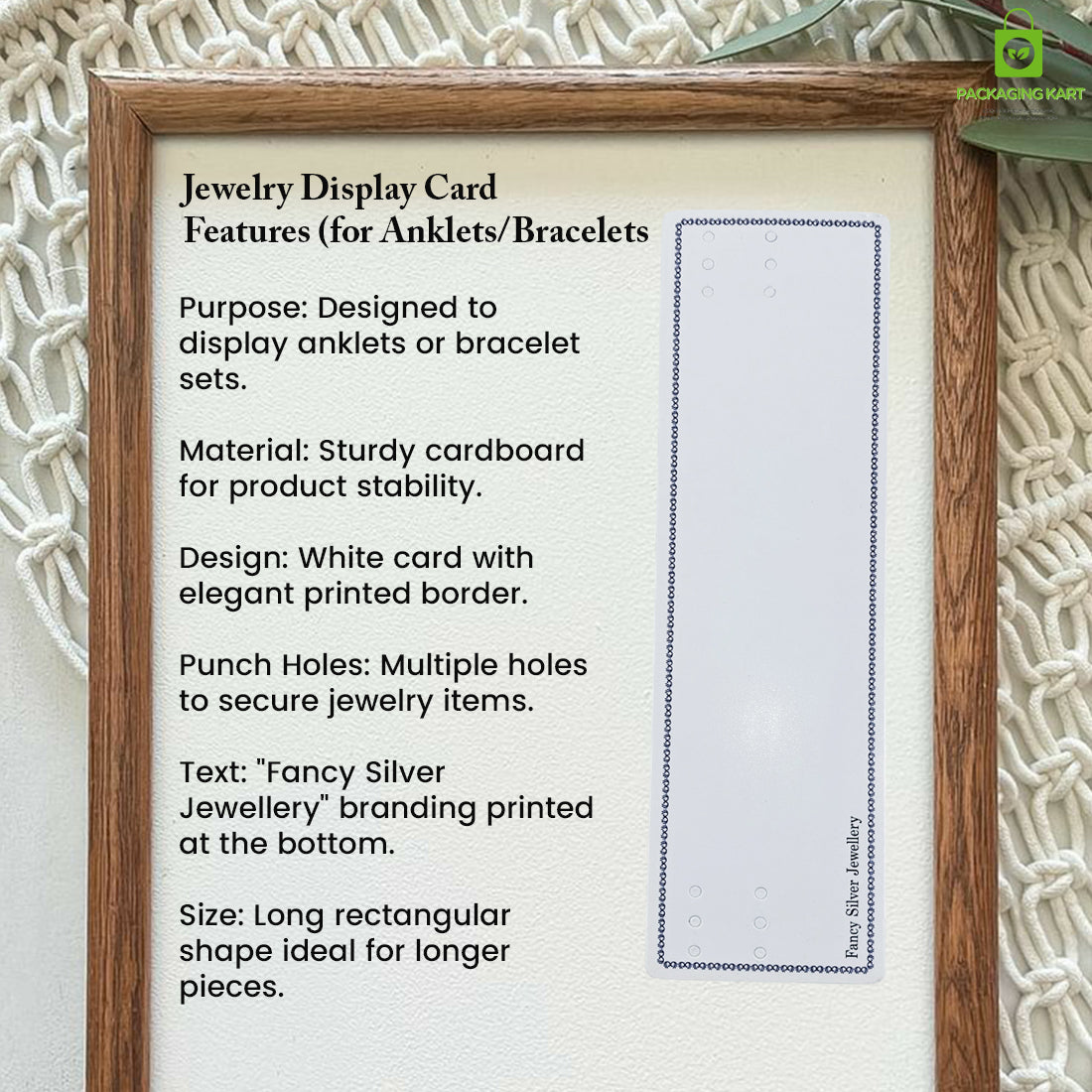 Premium Jewelry Display Card for Anklets and Bracelets