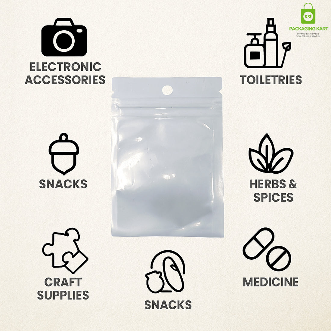 Premium White Zipper Bags for Kitchen Food Storage