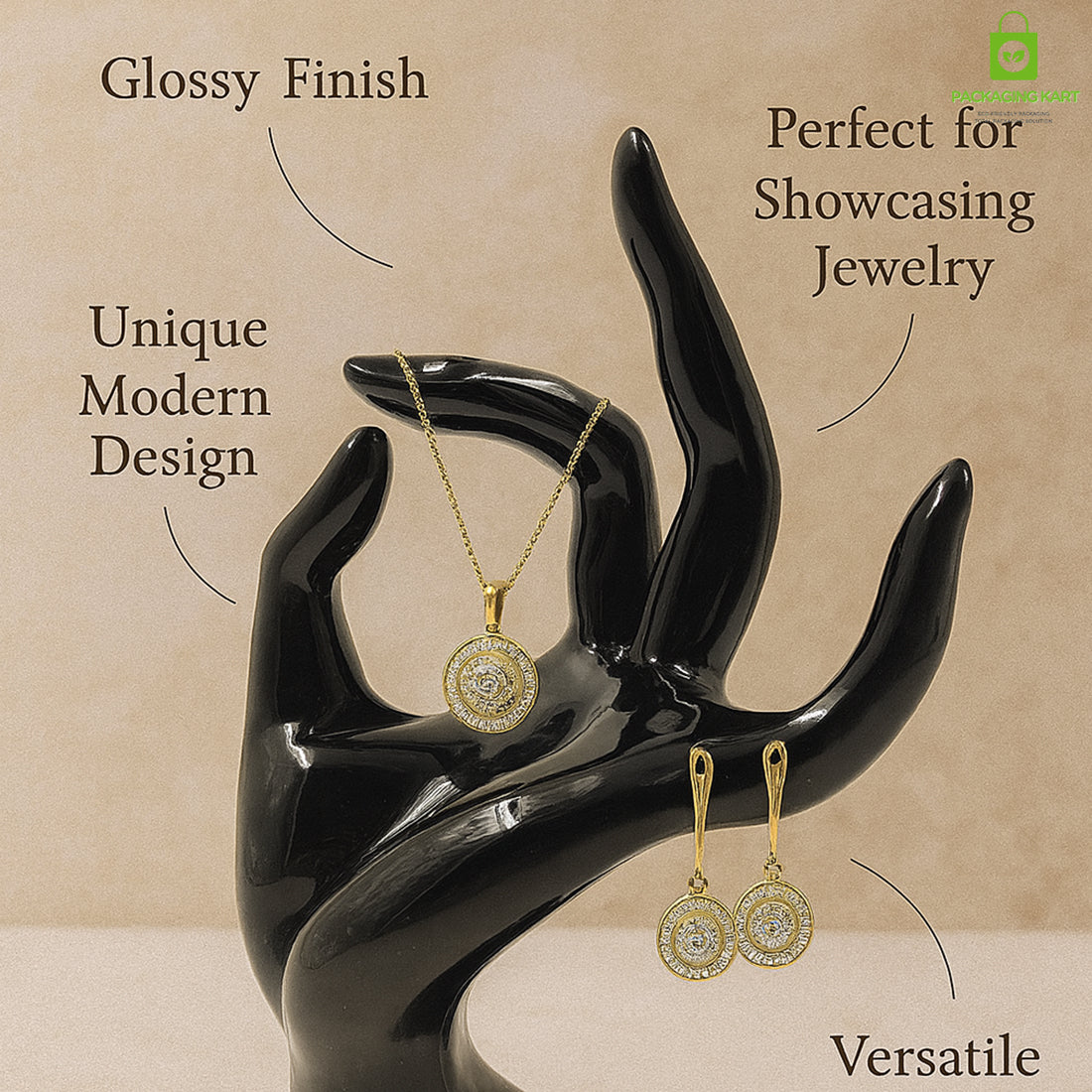 Mannequin OK Hand Finger Jewellery Glove Ring Bracelet Display Stand Holder Mannequin (Black
