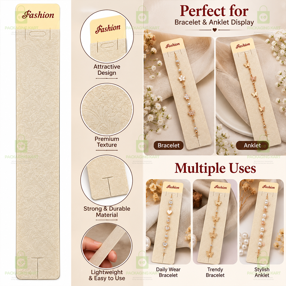 Premium Chain and Bracelet Cards for Jewellery Packaging