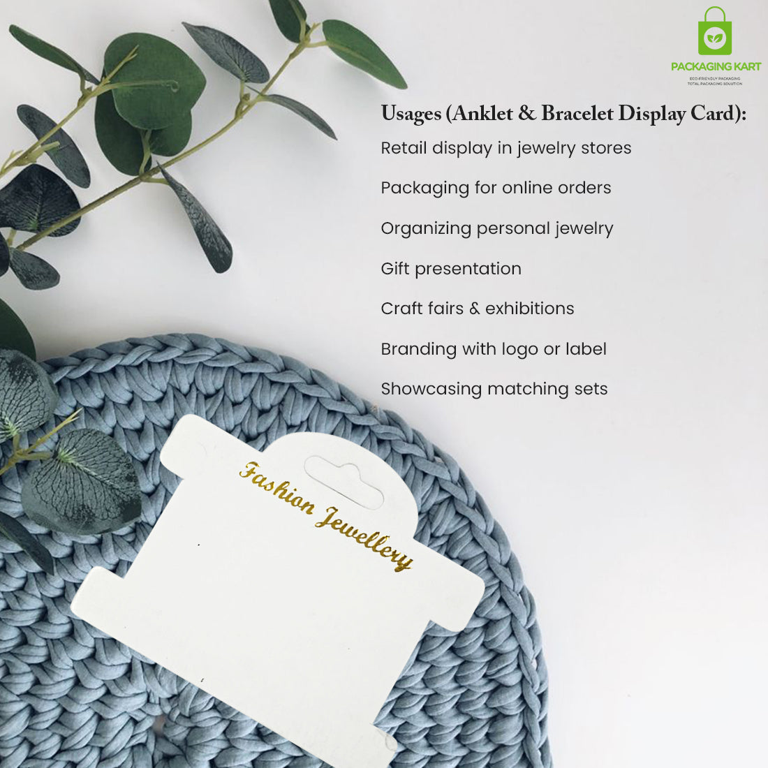 Multi-Use Display Card for Anklet & Bracelet Jewellery