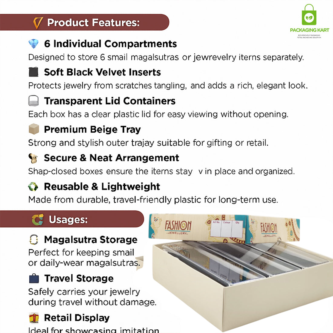 Luxury Plastic Jewellery Box for Mangalsutra – Protective & Elegant