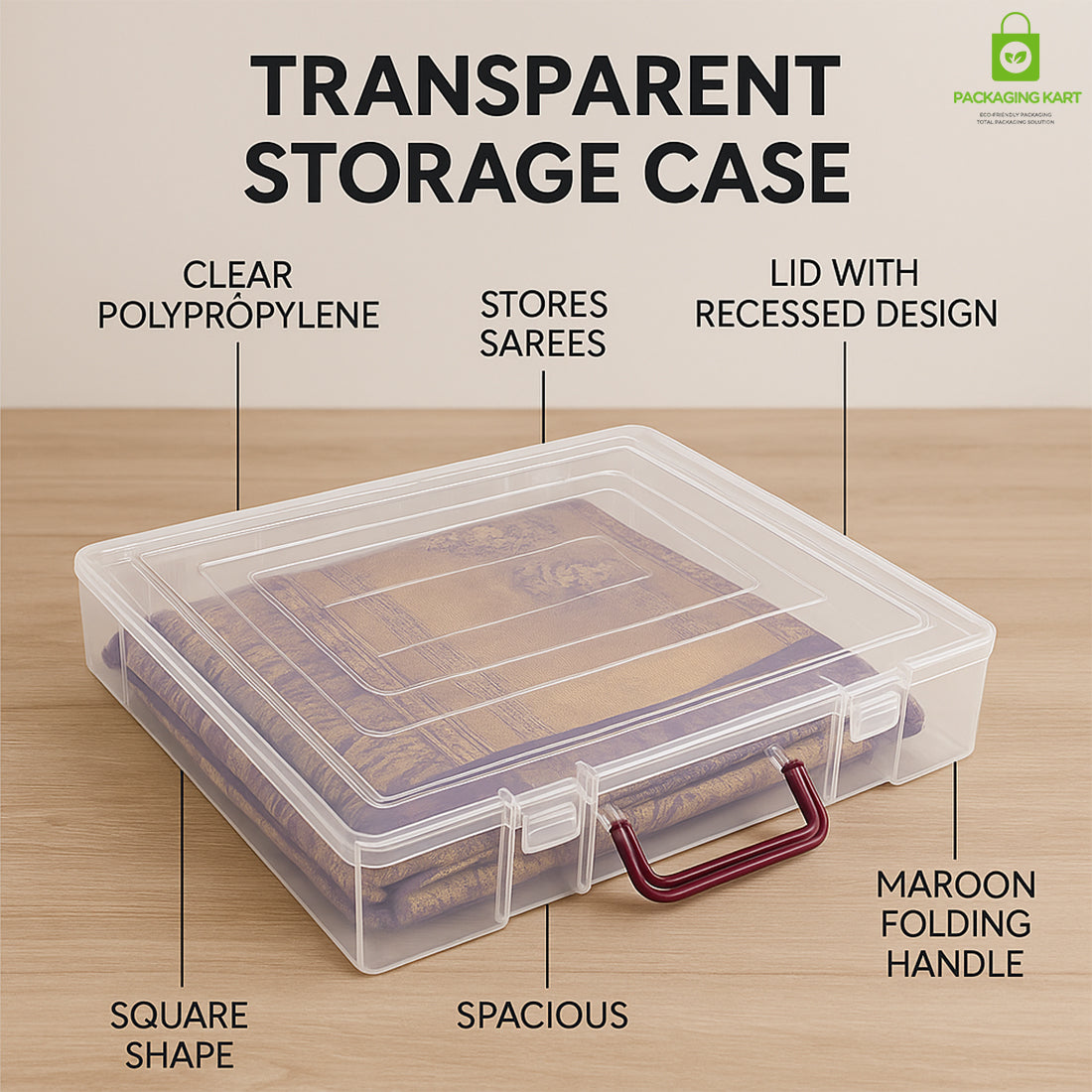 Transparent Plastic Saree Box – Easy View Storage