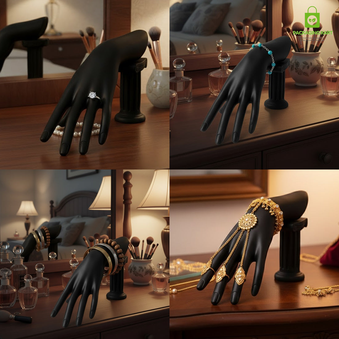 Premium Black Hand Statue Jewellery for Rings, Bracelets & Accessories