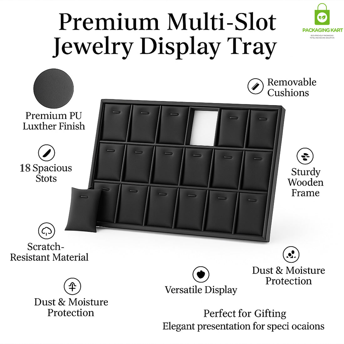Black Colour Fancy Chain Pendant Jewellery Tray – Elegant Display Organizer