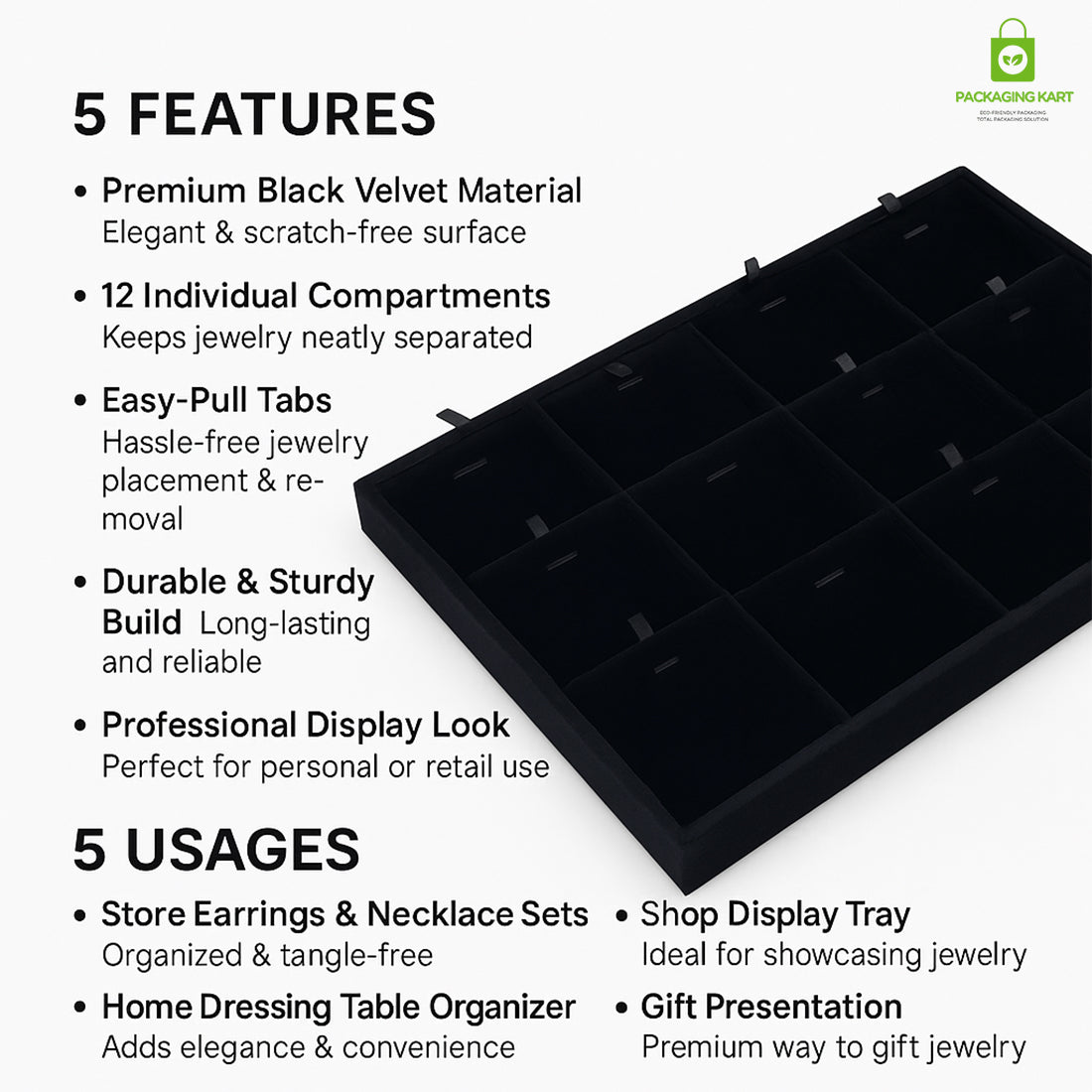 Stylish Black Chain Pendant – Ideal for Jewellery Tray Storage