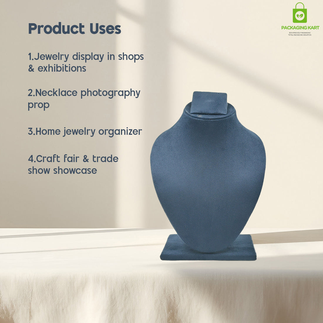 Black Velvet Jewellery Display Bust – Necklace & Pendant Stand