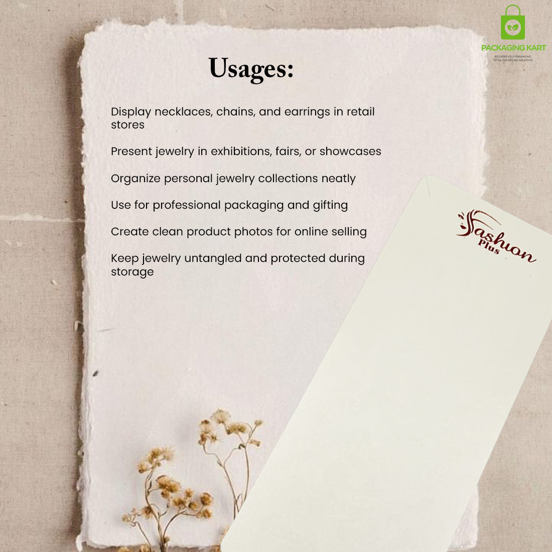 Elegant Necklace & Jewellery Display Cards for Packaging