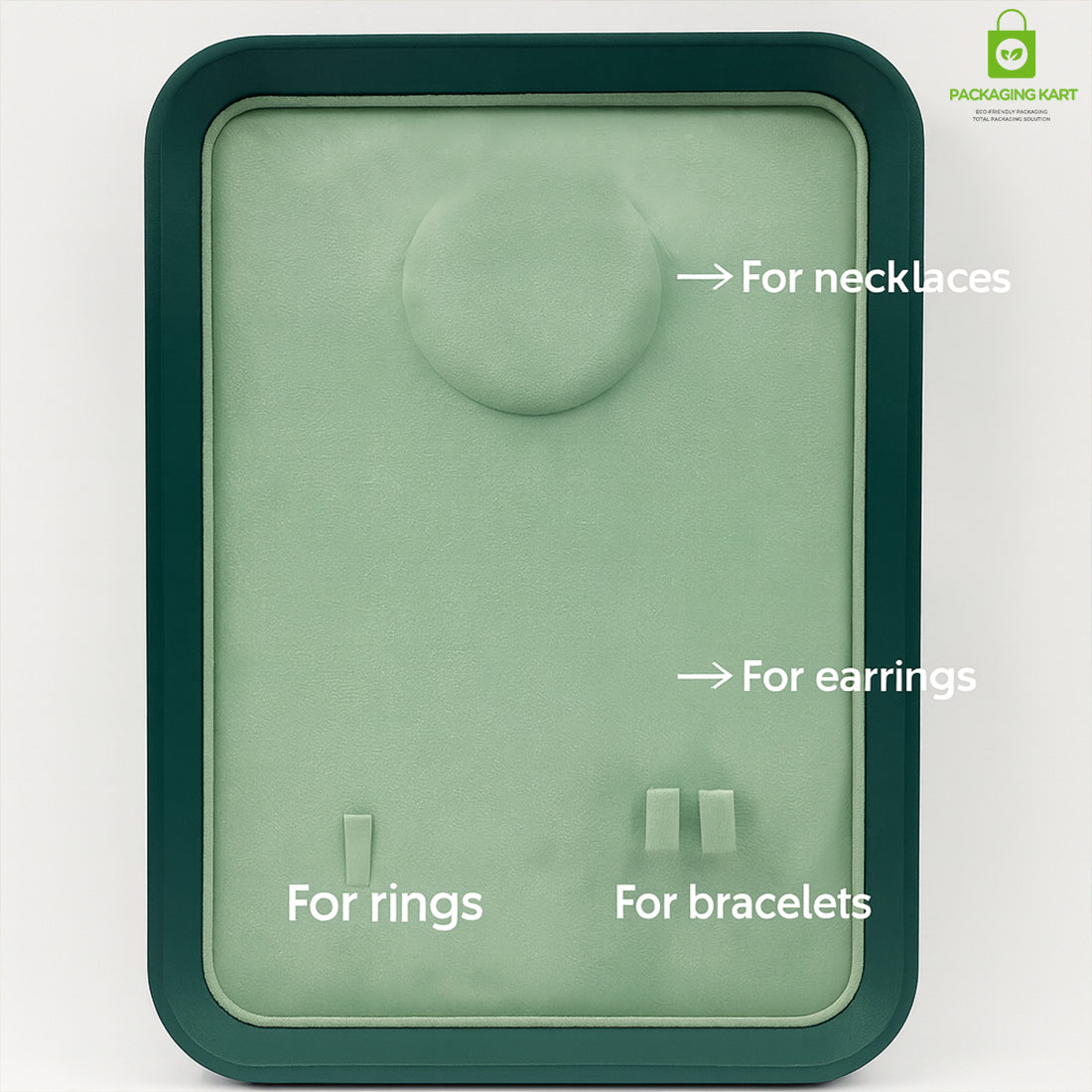 Green Necklace Display Tray | Pendant & Chain Jewellery Organizer