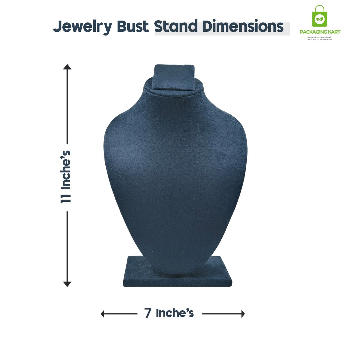Black Velvet Jewellery Display Bust – Necklace & Pendant Stand