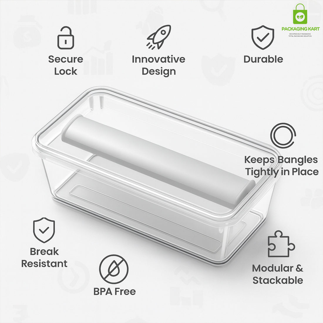 Plastic Bangle Box with 1 Rods – Jewellery Storage Solution